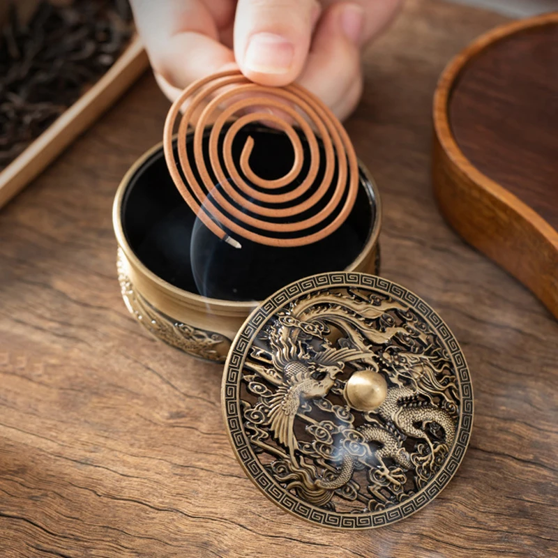 Pure Copper Antique Three-legged Aromatherapy Stove DIY Household Indoor Pan Incense Wire Incense Burner Tea Ceremony Decoration