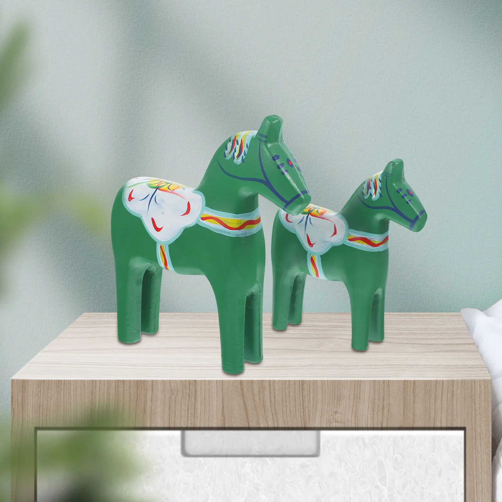 

Wooden Horse H Painted Decor Craft Statue Unique Design Kids Room Wooden Horse nament Adornment Living Room Office Layout