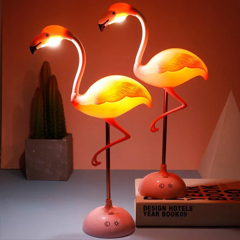 Flamingo LED Lamp Stand, Colorido Home Room, Desk Decoração, Noite de Natal Lamp, Sala de estar