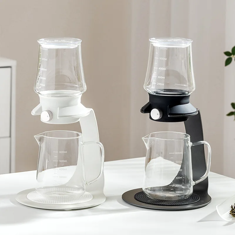 Home Pour‑Over Drip Coffee Gear Adjustable Flow‑Rate Stand Kit Borosilicate Glass Graduated Brewing Pitcher