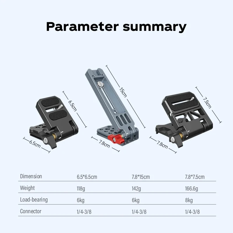 Soonpho لوحة الإصدار السريع قابلة للطي L قوس كاميرا عالمية 1/4 بوصة برغي فيديو ل RS3 ترايبود Gimbal حامل البث المباشر
