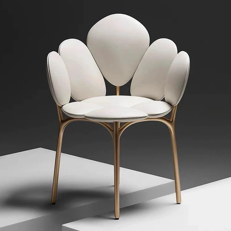 

Итальянский легкий роскошный стул-лепесток, вилла, гостиная, туалетный стул из нержавеющей стали, высококачественный обеденный стул со спинкой