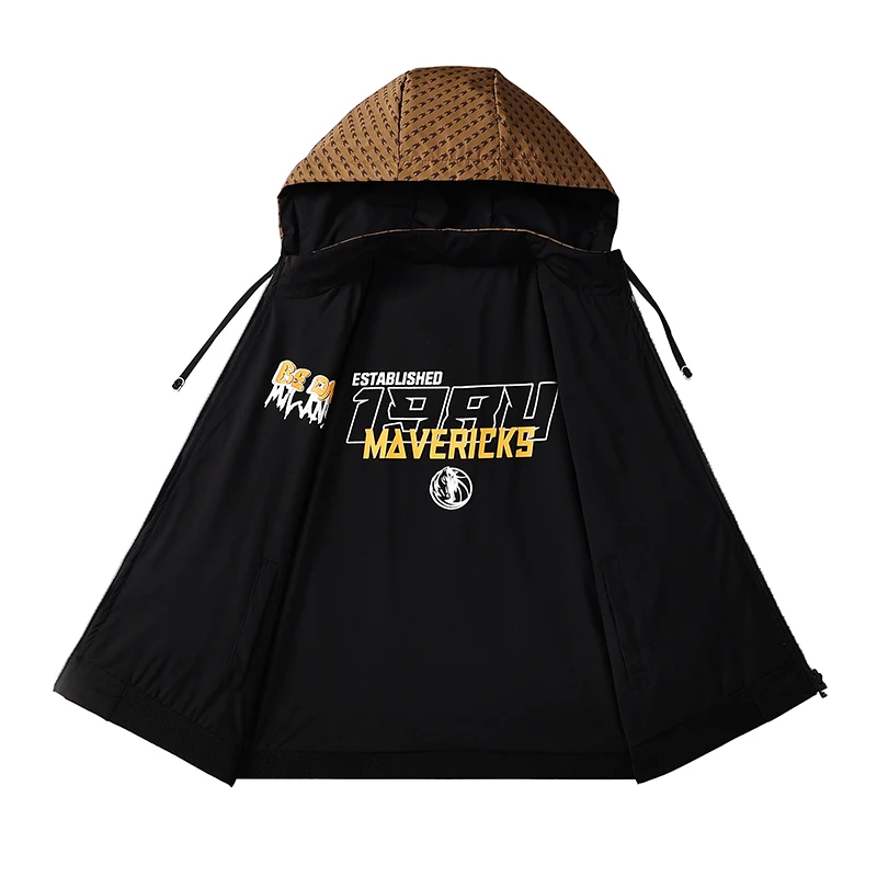 Gorasion New Men's Clothing Spring Autumn Casual Jacket Hooded Loose Outdoor Jacket Printed Fashion Charge Classic Men's Wear