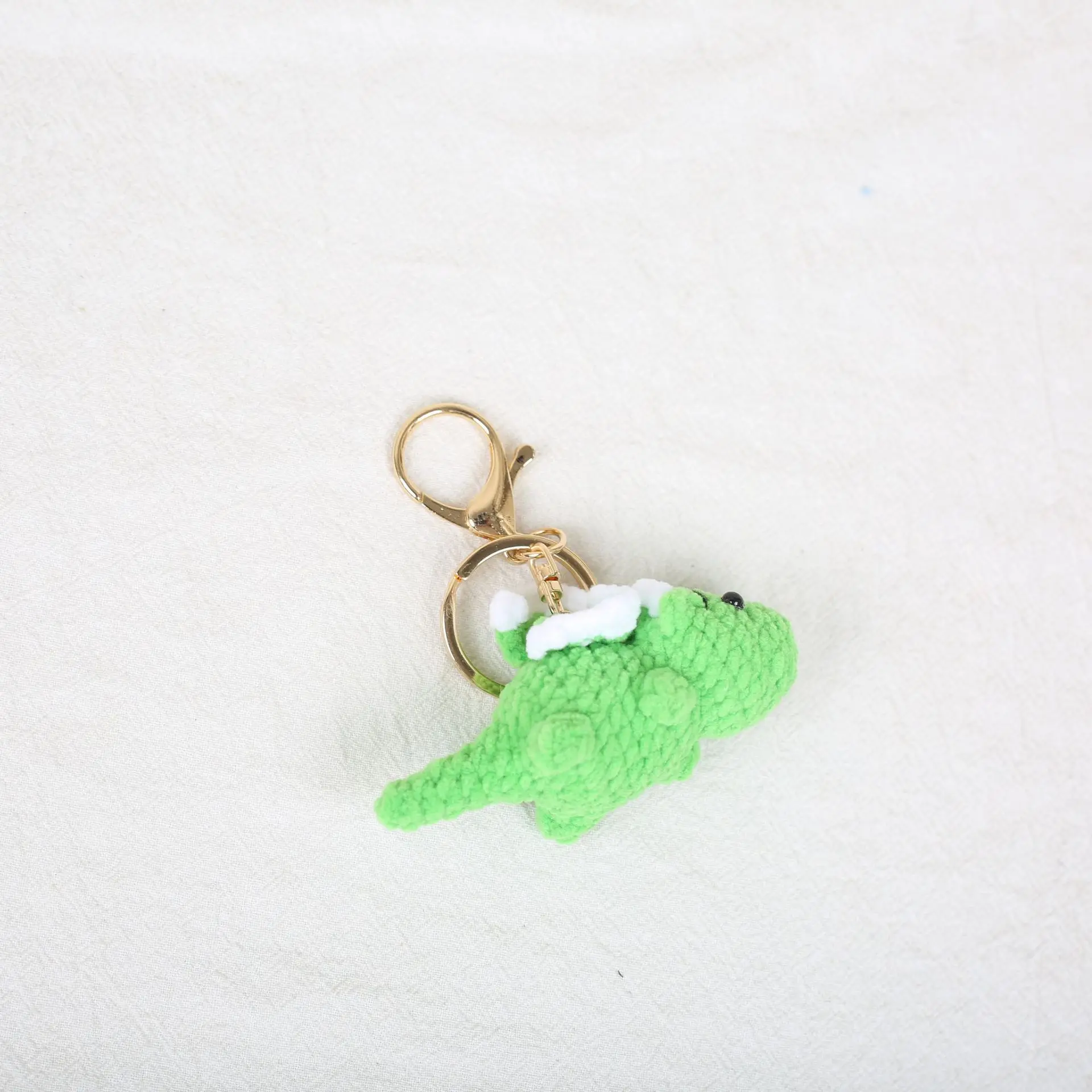 Niedlicher Gehäkelter Dinosaurier-Schlüsselanhänger Mini Gestrickter Dinosaurier-Anhänger Kreativer Cartoon-Tier-Schlüsselring Rucksack-Anhänger – Detail 6