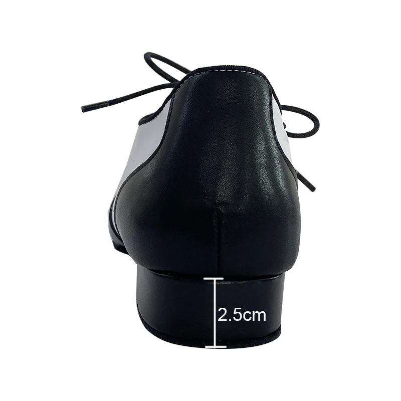 Wedopus Customized Heel White and Black Ballroom Dance Shoes Man Salsa and Bachata Suede Soledb 2.5CM Heel