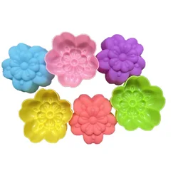 20 pcs/lot 5cm New Flower Silicone cake mold silicone chocolate mold flowers cupcake liners DIY Kitchen baking tools