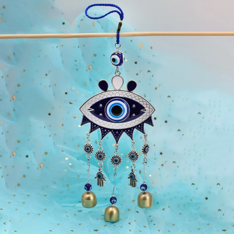 Blue Evil Eyes Windchime Wind Bells Handcraft Pendant Home Garden Hanging Decor Drop Shipping