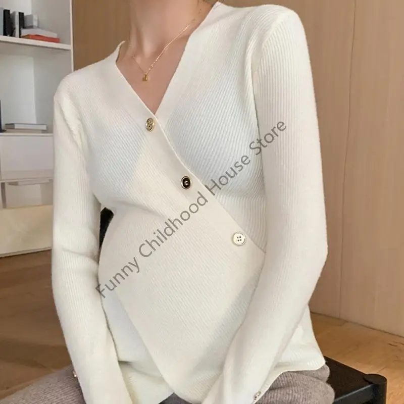 

D0LA Faternity Sweater мягкий эластичный вязаный вязаный ношение удобная одежда для беременности для женщин вязание полиэфирной