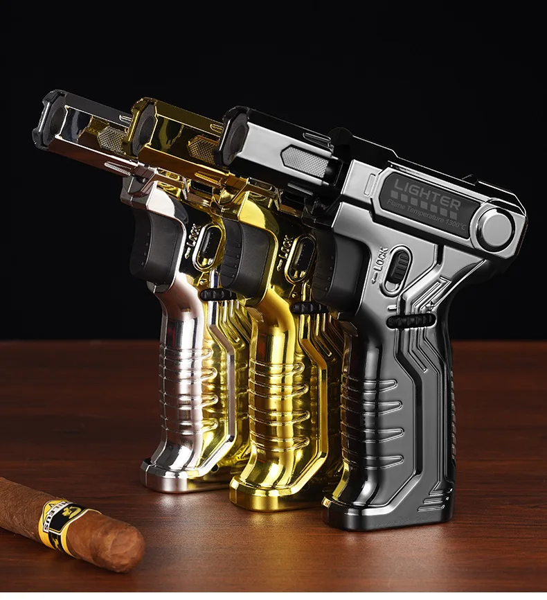 

New High Temperature Resistant Windproof Refillable Welding Torch Lighter for BBQ, Cigar, Kitchen Baking High Power Gas Lighter