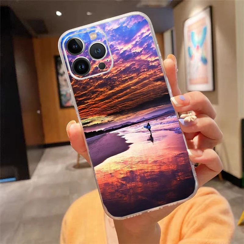 

Phone Case For iphone 17 16 Pro Max 17 Air 15 14 13 Pro Max 15 16 Pro 15Plus Summer Beach surfboard surfing Sport