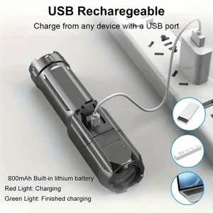 مصباح يدوي LED قوي مقاوم للماء ، USB ، 18650 ، تكبير ، صيد الأسماك ، صيد ، تخييم ، 10,000 لومن ، تكتيكي ، LED ، FL ، قابل لإعادة الشحن أعلى 8 مبيعات قوية للمصابيح الكهربائية - رقم 3
