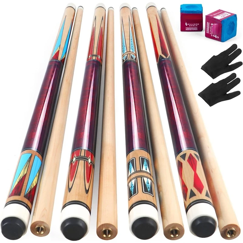 

58" Pool Cue Stick Canadian Maple Wood Billiard Cues Sticks for Professional Billiard Players 18 19 20 21 oz