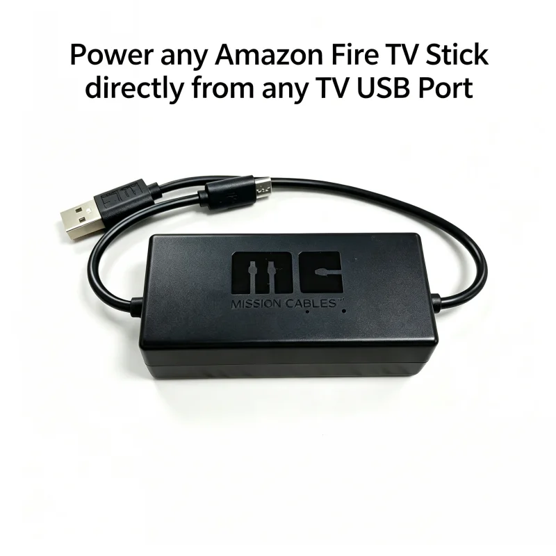 AMZ Fire TV 4K Mission USB TVpower adapter capable of supplying power directly through the TV USB port no need for an AC adapter