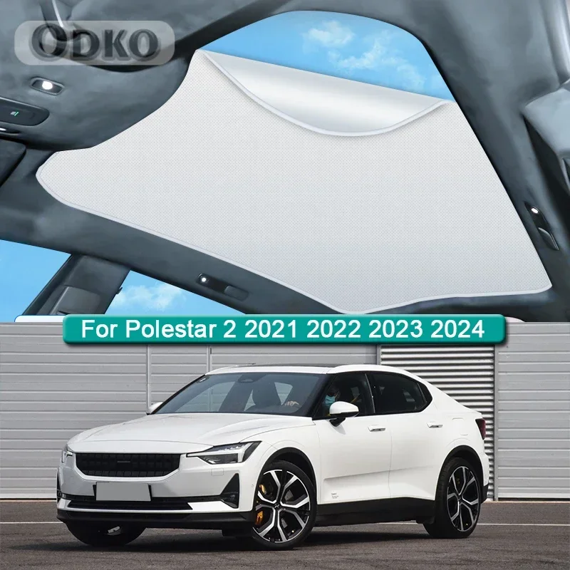 Roof Sunshade For Polestar 2 2021 2022 2023 2024 Car Electrostatic Adsorption Sunroof Sunshade Skylight Blind Shading Sticker