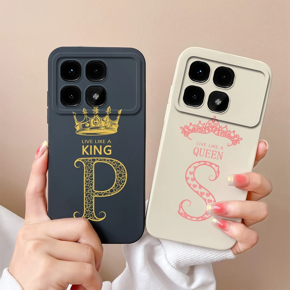 Luxury 26 Letters Couples Case For Xiaomi Redmi K70 Ultra 6.67 inches K70ultra Shell Cover Anti Drop Silicone Soft Bumper Fundas