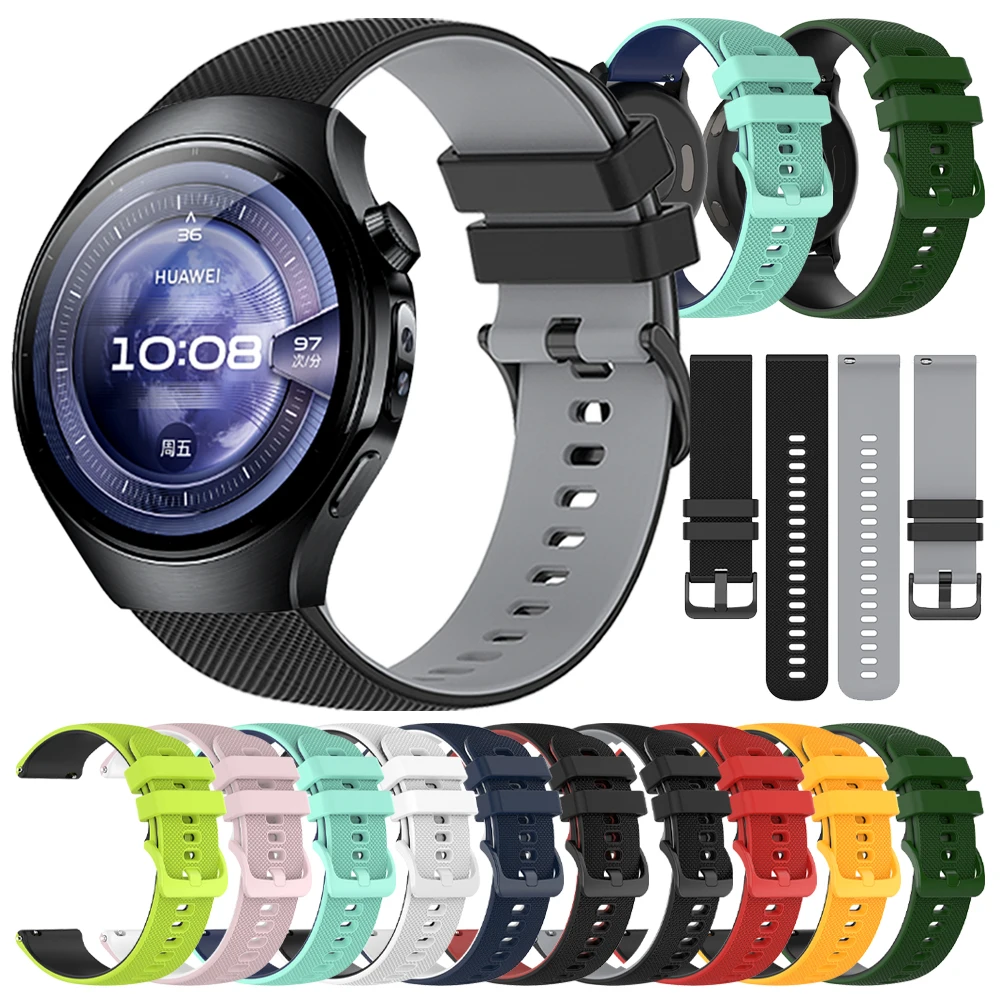 Силиконовый спортивный ремешок 20 мм 22 мм для HUAWEI WATCH 5 46 мм 4 Pro GT 5 Pro GT4 GT5 Мягкий ремешок на запястье Honor MagicWatch 2 46 мм Браслет