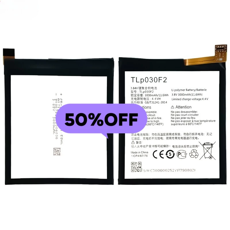 TLP030F2 for Alcatel Idol 4S/OT6070/TCL950 Phone Battery High Quality High Capacity  Replacement Bateria Grade A Cell with Tools