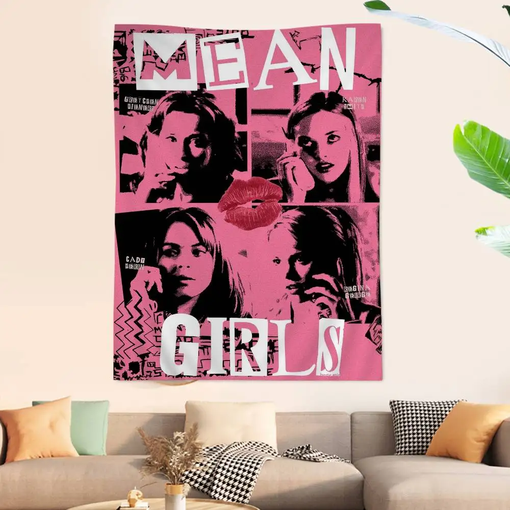 Mean Girls Movie Cartoon Tapestry Art Science Fiction Room Home Decor Wall Hanging Sheets