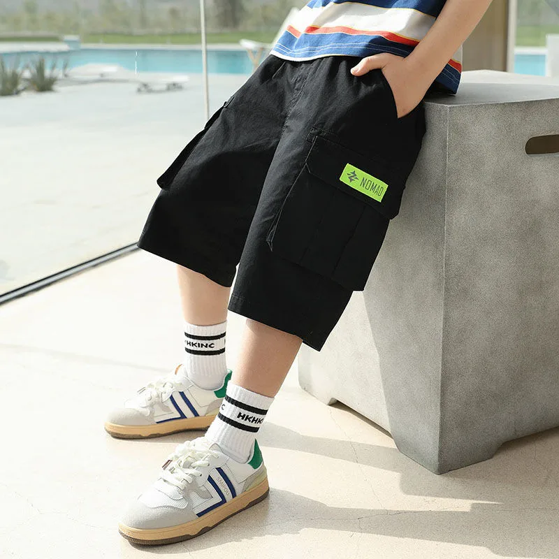 6 8 10 12 13 14 Year Boys Cargo Shorts Summer Short Sport Cotton Sweatpants Boys Knee Length Pants Size Hot Pants Kids Clothes