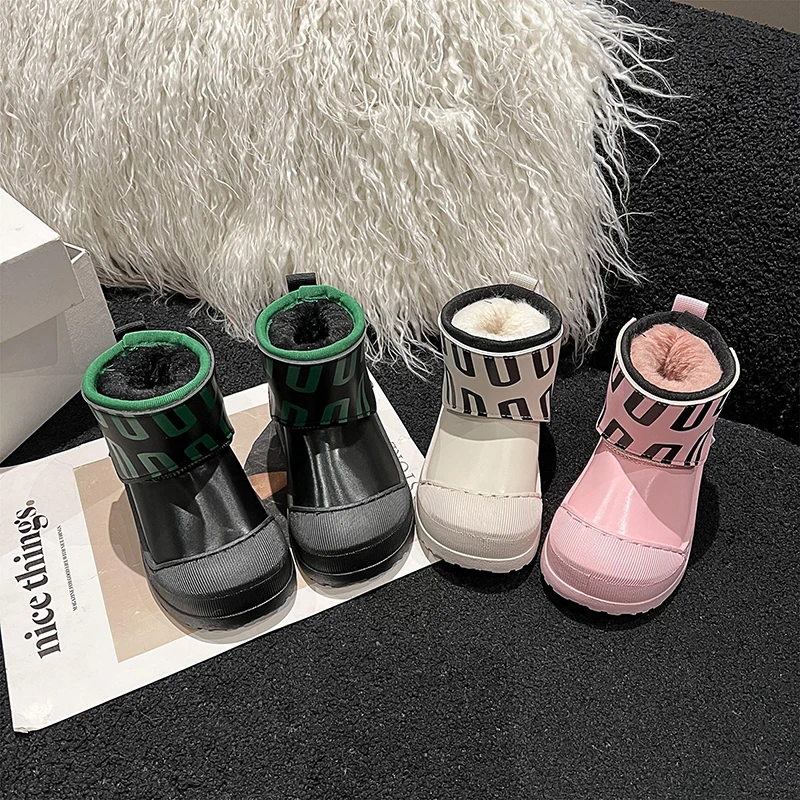 

2025 Winter New Children's Snow Boots Girls' Fleece-lined Warm Shoes Baby Soft-sole Boots Boys' Warm Boots