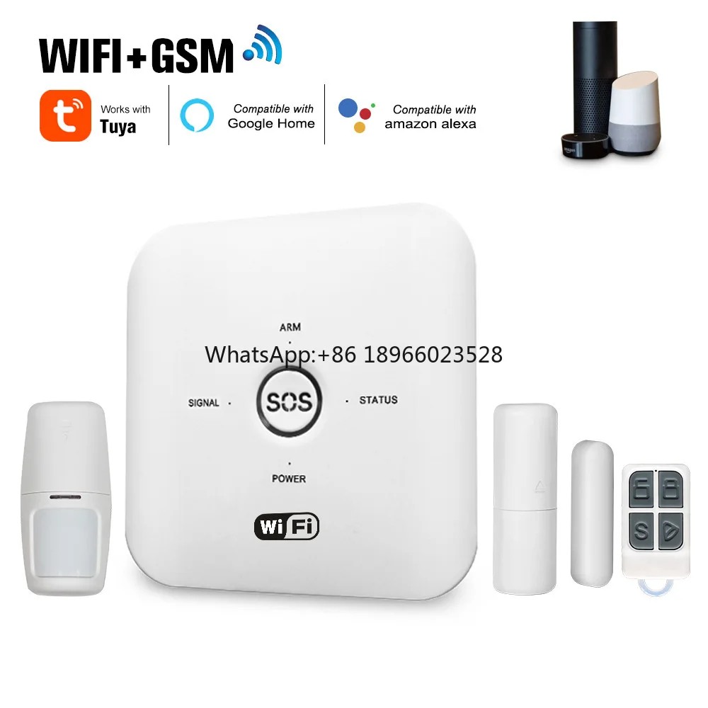 

Tuya Smart WIFI GSM Home Security Alarm System PIR Remote Controlled 100-240V Alarm System Works With Alexa Google Assistant