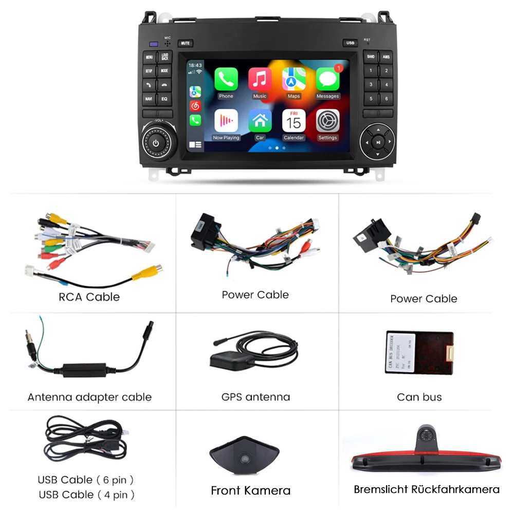 Android Car Radio Carpaly GPS Navigation+ HD Front and rear Camera for Mercedes Benz Vito W447 111 114 116 gullwing doors Cargo