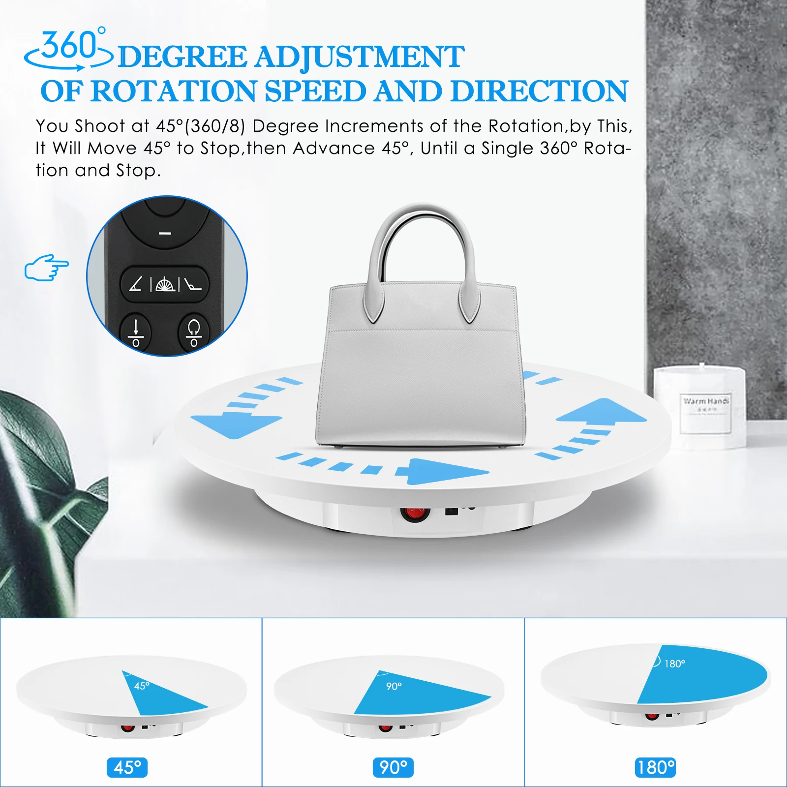 Imagem -04 - Fotografia Rotating Display Stand 360 Produto Elétrico Mesa Giratória para Vídeo 100kg de Carga 42cm