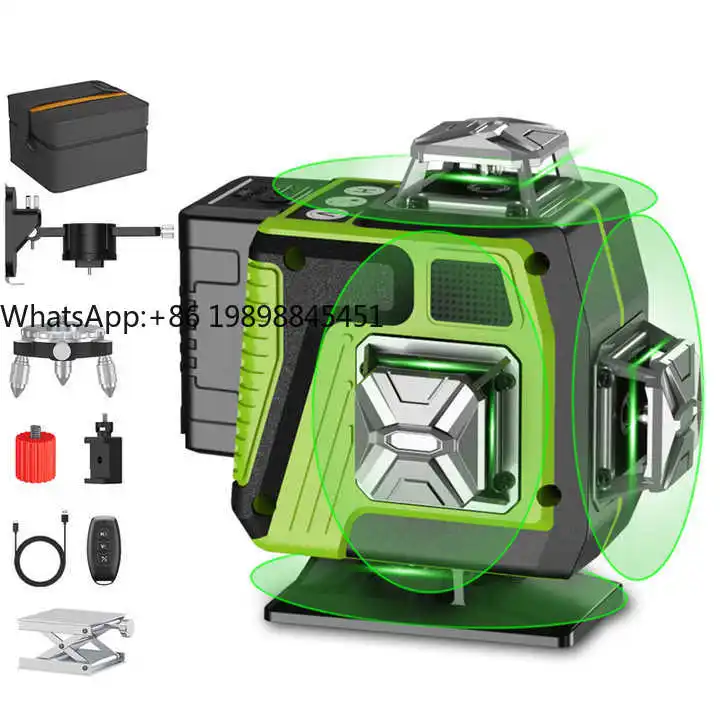 

16 Lines High Accuracy Self-Leveling Laser Level, Green Beam, Outdoor Use, Long Battery Life
