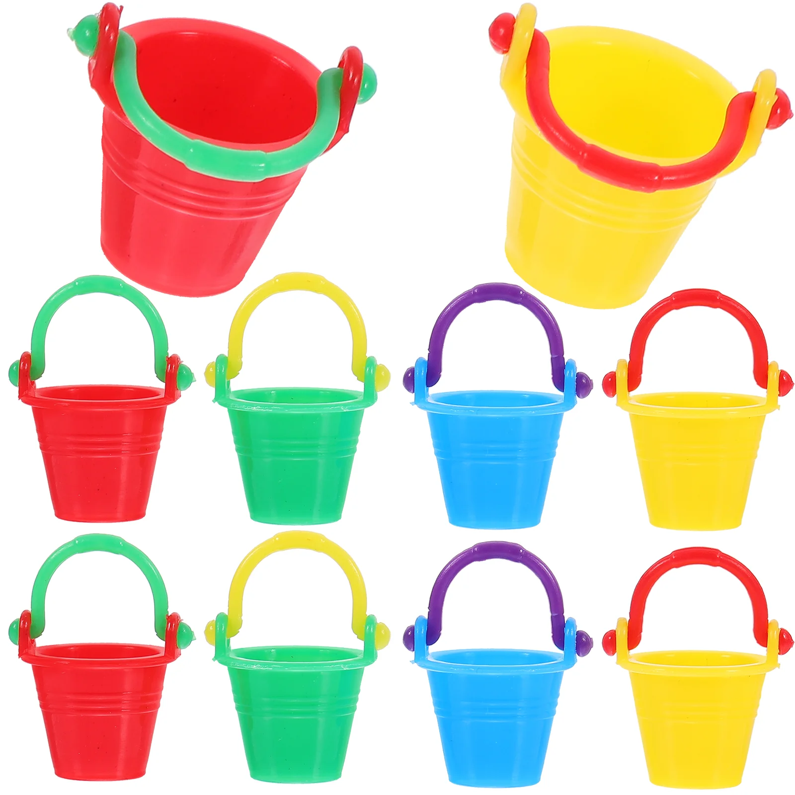 10 Pcs House Bucket Miniature Home Decor Buckets Adornment Plastic Small Accessory Photo Decoration Buckle