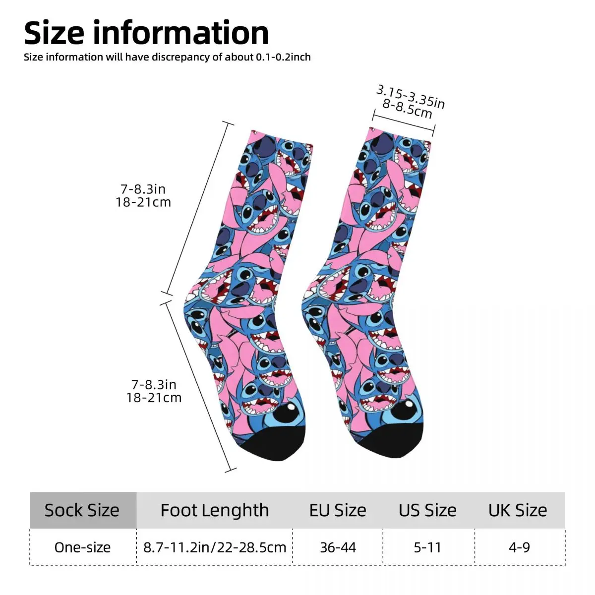 Cartoon Stitch Cartoon Monster Stockings Couple Socks High Quality Korean Socks Spring Outdoor Sports Anti Bacterial Socks Gift