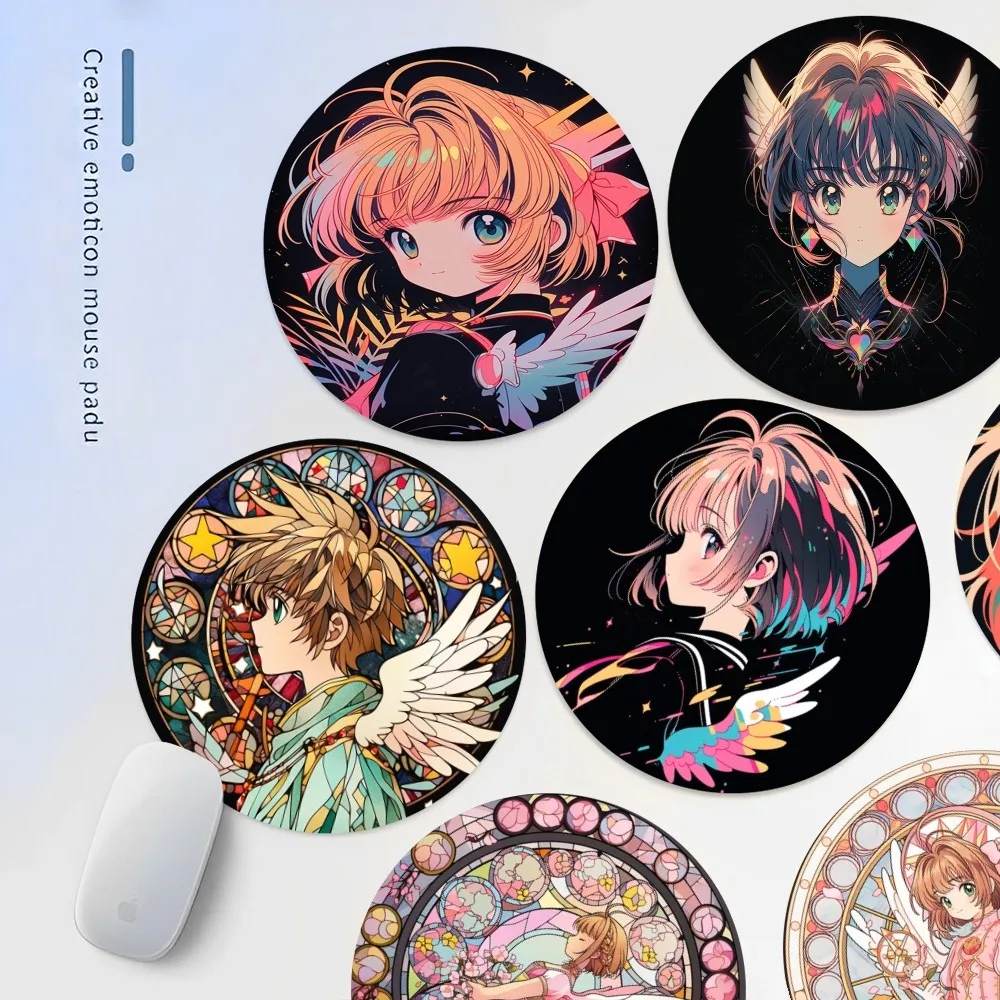 Card captor sakuramagic circle Mousepad INS Tide Round Keyboard Mat Table Mat Students Cabinet Gamer Desktop Mousepad Cup Mats