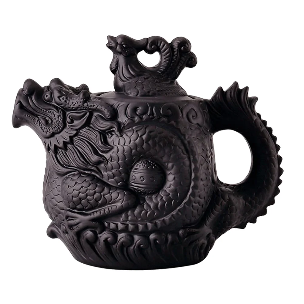 

Dragon Phoenix Purple Clay Teapot Home Zisha Kettle Large Capacity Traditional Embossed