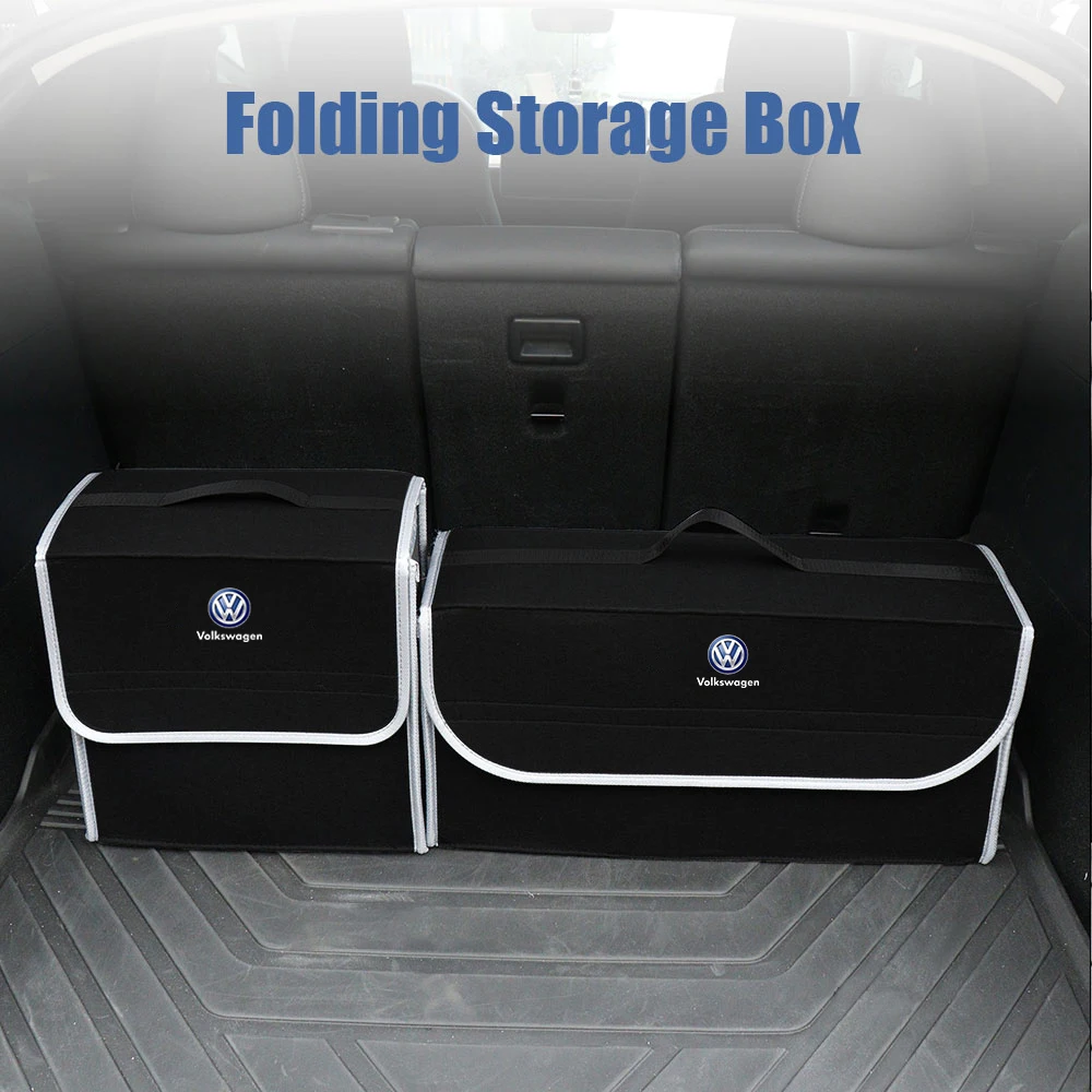 

Car Trunk Storage Bag Leather Camping Box Collapsible Auto Organizer For Volkswagen B5 B6 B7 T4 T5 Golf 4 5 6 Polo Passat Tiguan