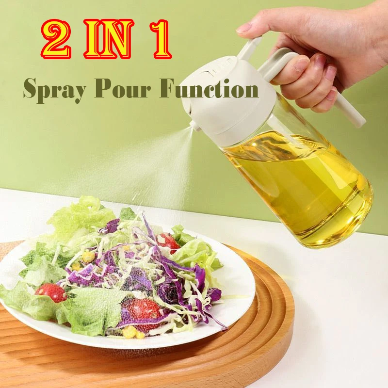 2in1 470ml Glass Oil Sprayer Oil Spray Bottle Oil Tank BBQ Kitchen Baking BBQ Picnic Kitchen Tools for Businesses