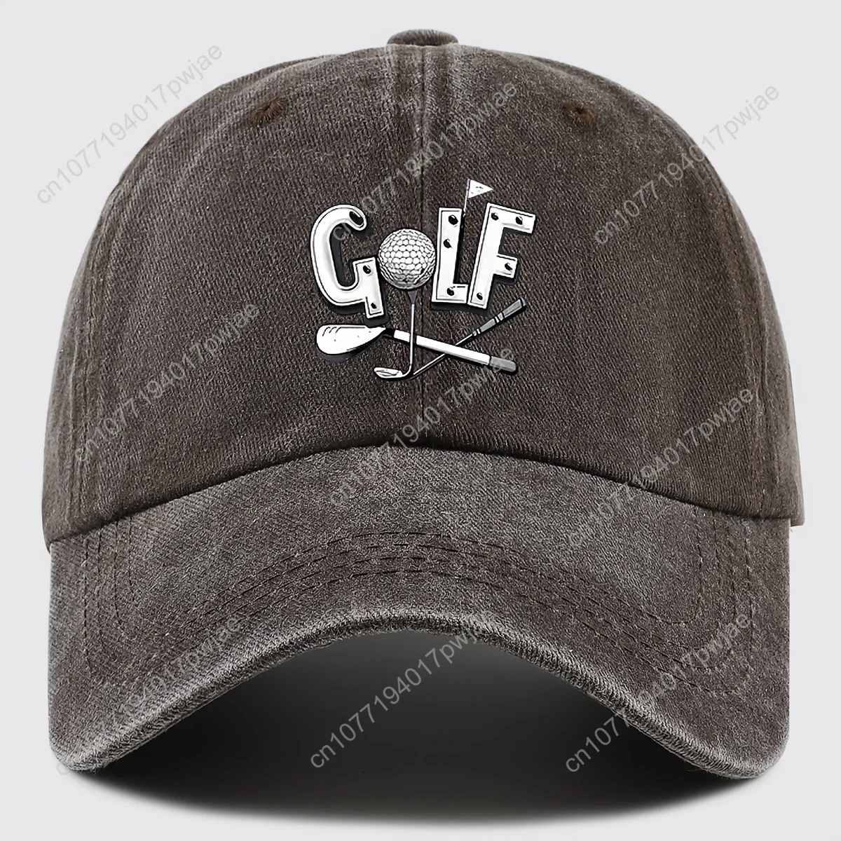 Boné de beisebol com estampa de golfe, chapéu de pai ajustável respirável para homens e mulheres, boné de caminhoneiro estilo urbano com clube de golfe e design de bola, 1 peça