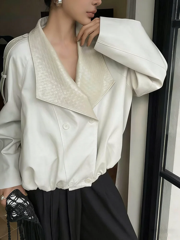 

BJTZ 2026 Spring Autumn Women Lapel Jacket Casual Solid Long Sleeve Outerwear Fashion Streetwear New Trendy Coat