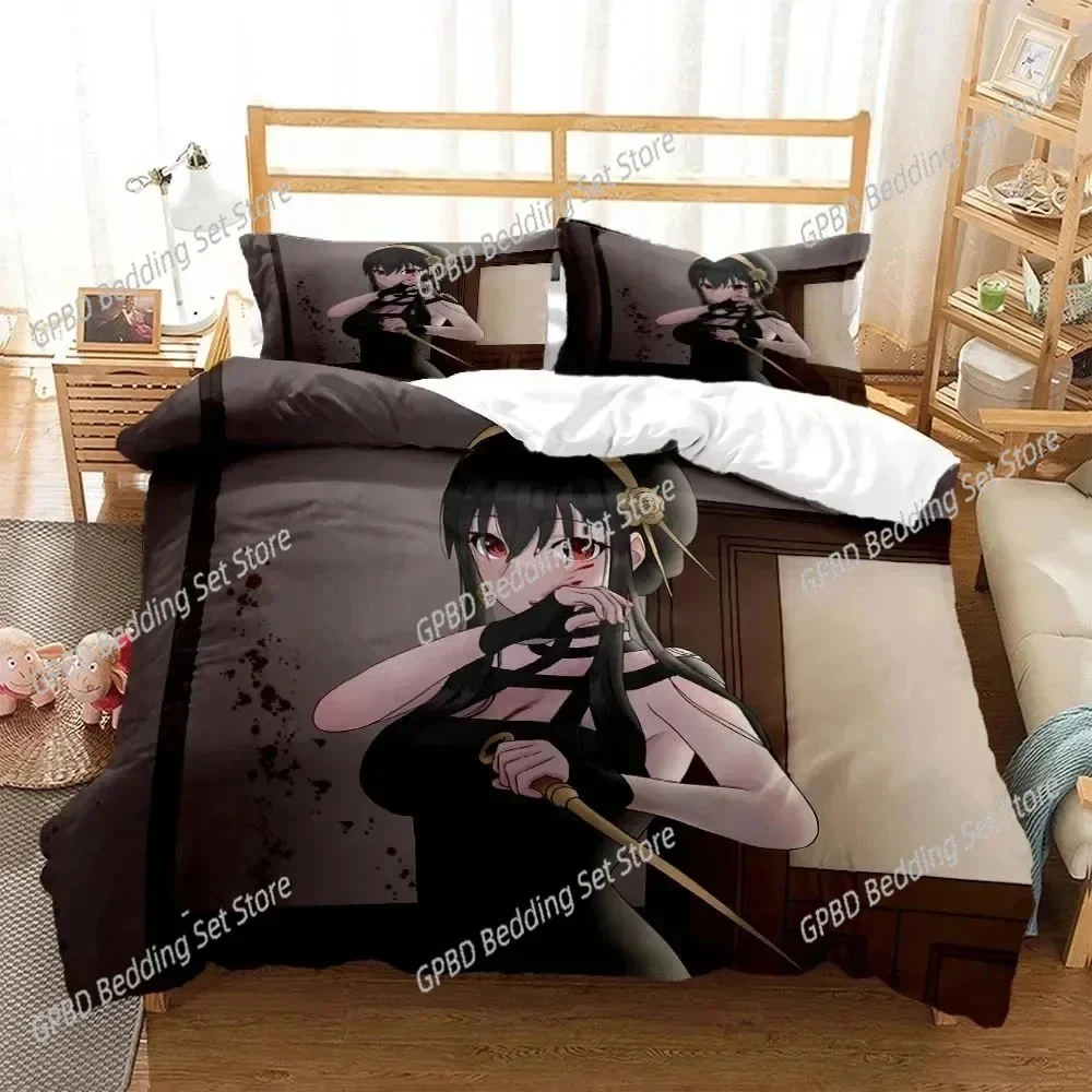 Anime Spy × Family Anya Comfortable Duvet Quilt Cover Pillowcase Bedding Set Children Bedroom Decoration Home Textile