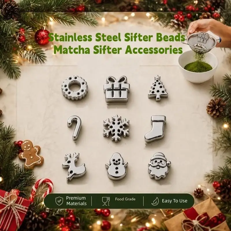 Stainless Steel Matcha Sifter Rolling Beads Food-Safe Material Stainless Steel Sieve Smooth Edge Flower Shape