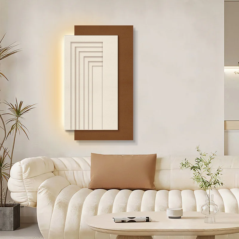 Modern light luxury porch decorative painting mural light abstract art advanced mural light advanced sense LED light sandstone