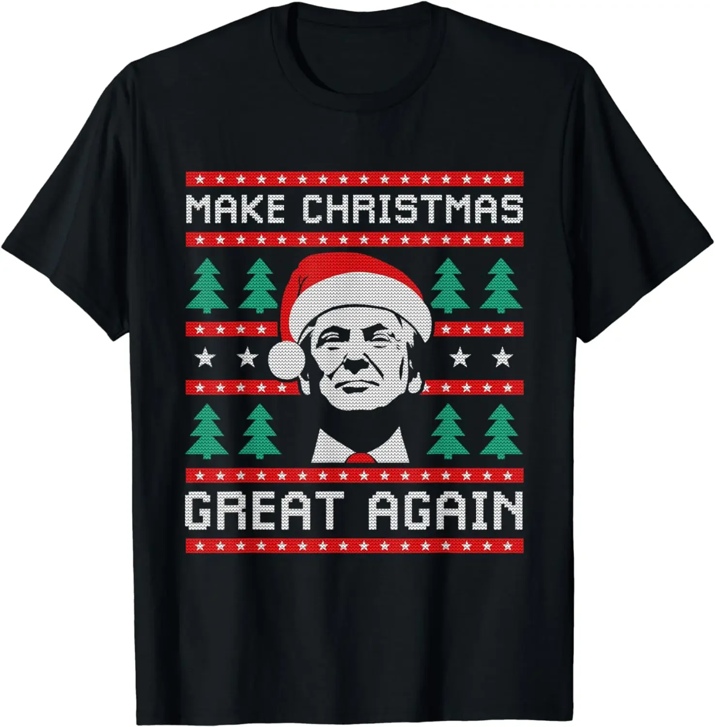 Homens e Mulheres Fazer Natal Grande Novamente Trump T-Shirt, Presente de Natal, Vestuário, Streetwear, Camisetas