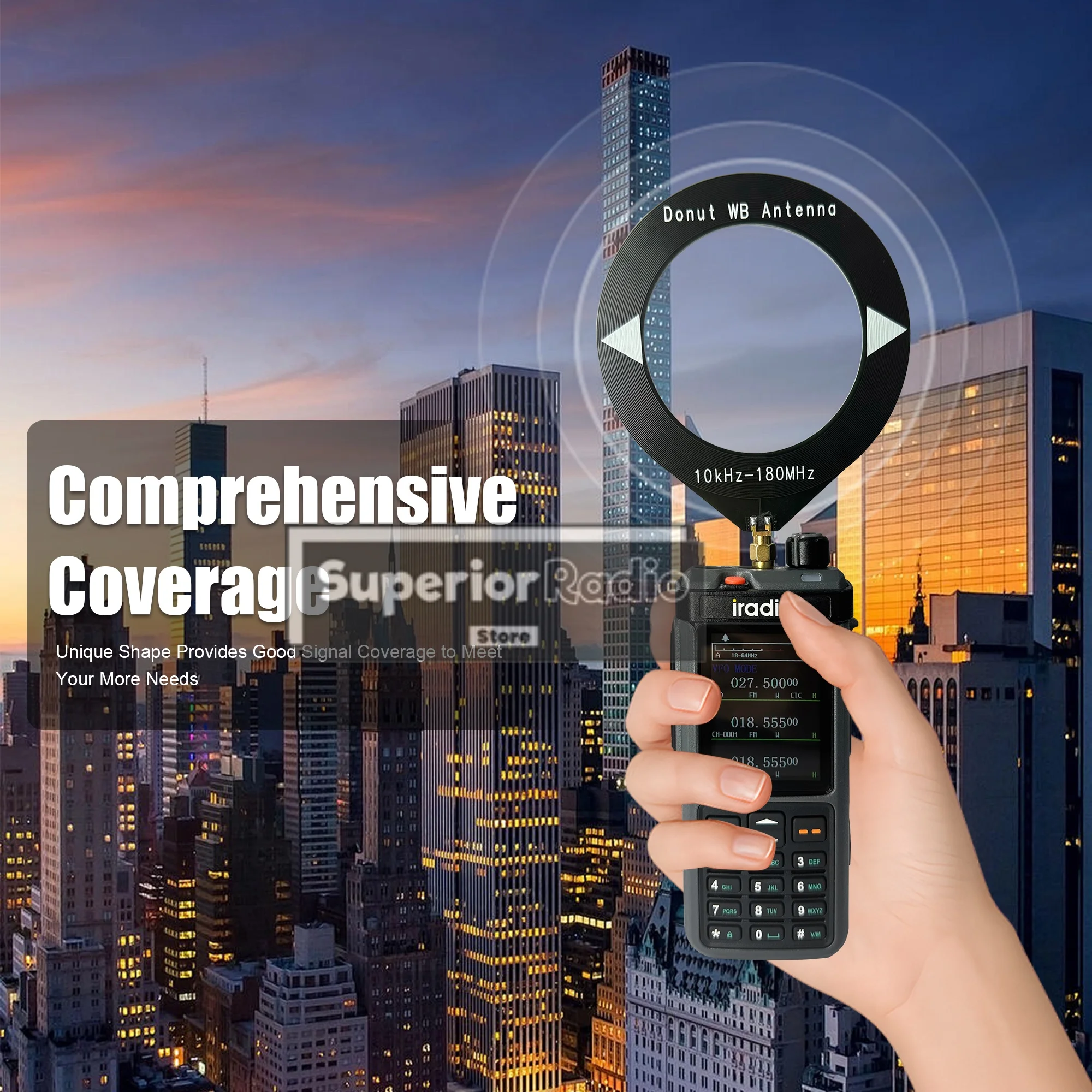 Mini Circle Loop Antenna Donut Broadband WB Antenna SW Shortwave AM Medium Wave Aerial For UV-88 UV-98 Plus RT-860G RT-880 Radio view 5