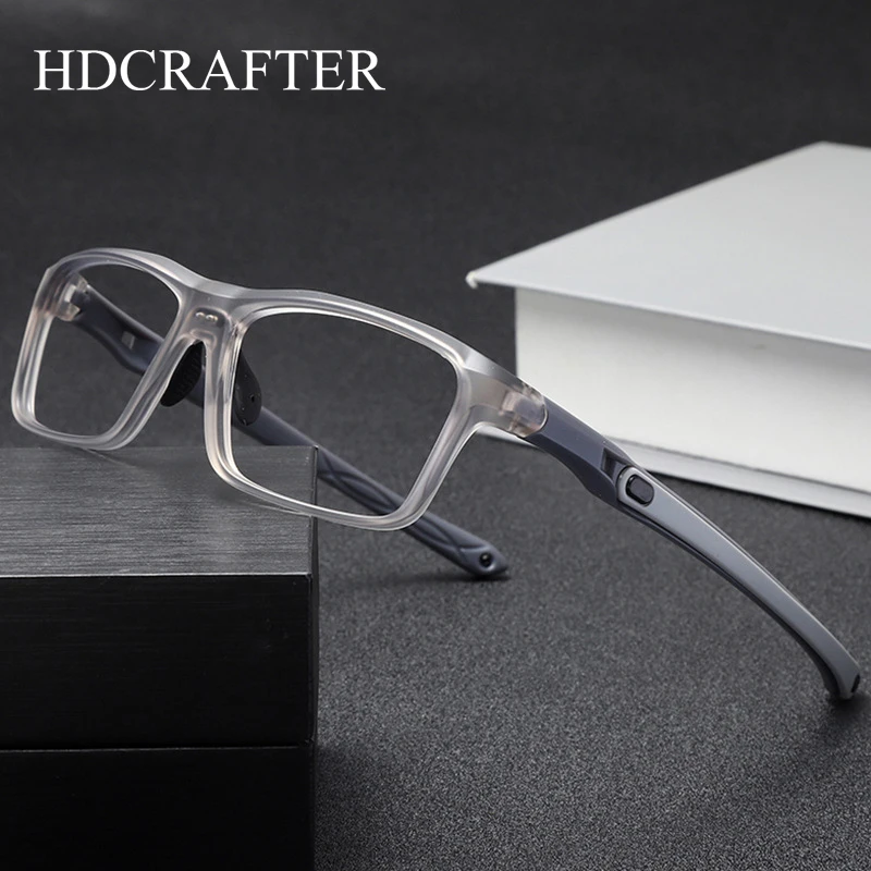 

HDCRAFTER TR90 Eyeglass Frame Ultra Light Sports Men's Glasses Frame Myopia Optical Prescription Frame Men Protection Eyewear