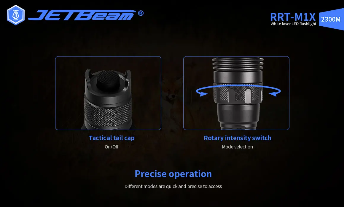 JetBeam RRT-M1X LEP 懐中電灯 450LM 最大 2300M 21700
