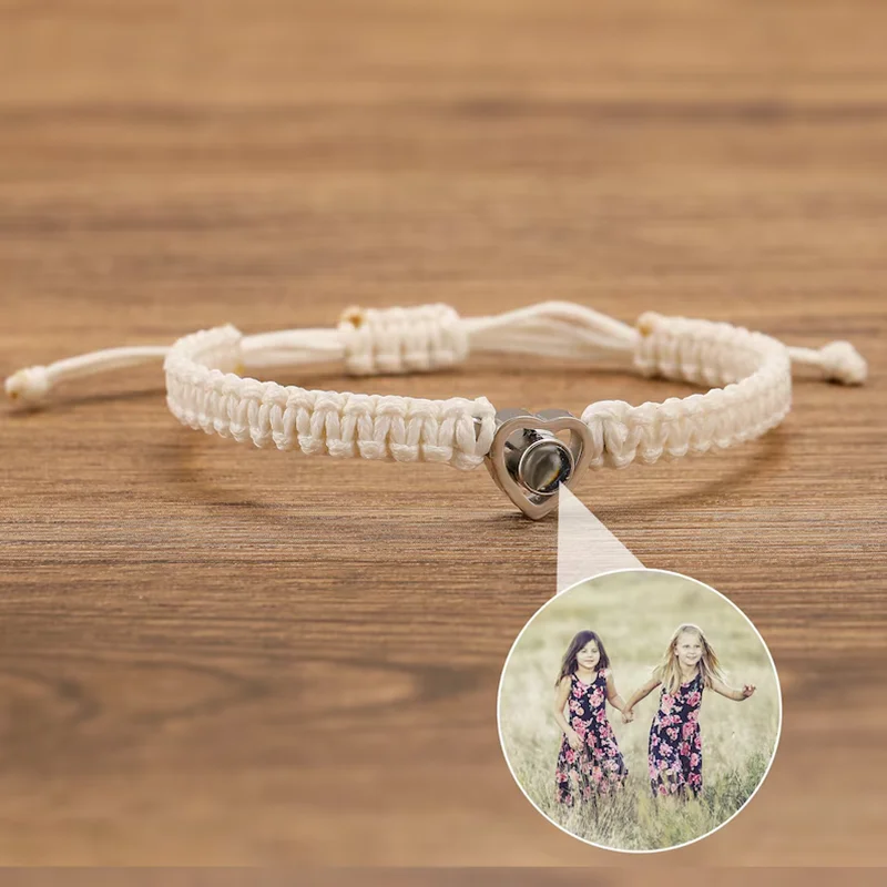 Dascusto المنسوجة يدويا شخصية الذاكرة صور الإسقاط سوار مخصص صور الإسقاط سوار سوار هدية لها