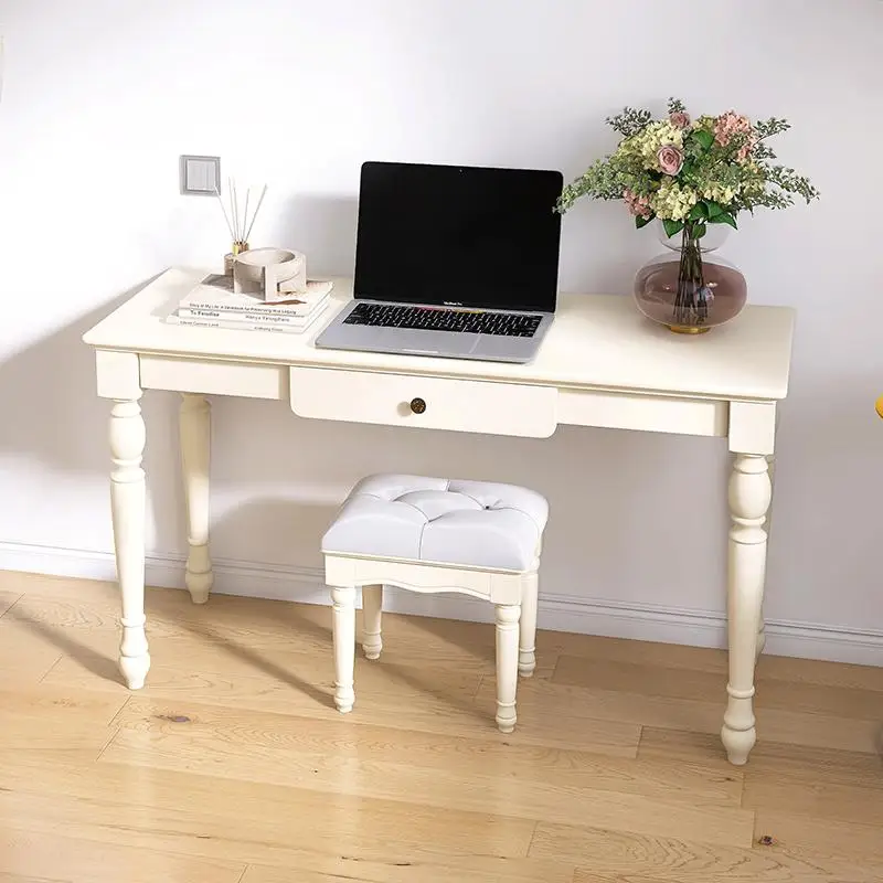 Desk, American retro solid wood study, home bedroom, small apartment, rectangular table, computer desk, student writing desk