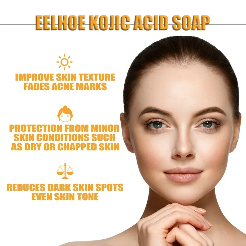 Kojic สบู่กรดฟอกใบหน้าลดจุดด่างดำทำให้รูขุมขนกระชับรูขุมขนช่วยให้ผิวขาวขึ้นสบู่ดูแลผิวกระจ่างใส