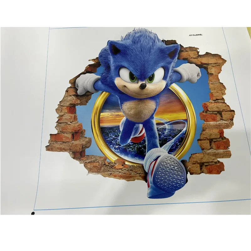 Pegatina de pared de Sonic DIY para habitación de niños, decoración de grafiti 3D, pegatina de juego de dibujos animados desmontable, regalo de PVC,