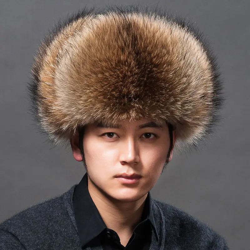 Winter Men Hats Long Plush Elegant Warm Fine Texture Soft Outdoor Working Caps Windproof Thick Europe Earflap Hat Black