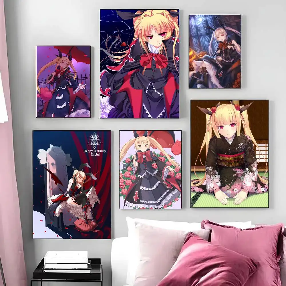 Rachel Alucard Fighting Game BlazBlue Cross Tag Battle Poster Art Sticky Wall Waterproof Home Living Room Bedroom Bar Aesthetic
