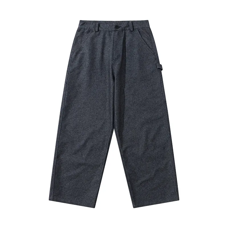 

Мужские повседневные брюки Cleanfit свободного прямого кроя, осенние универсальные рабочие брюки, простые модные свободные брюки в стиле ретро, трендовые длинные брюки